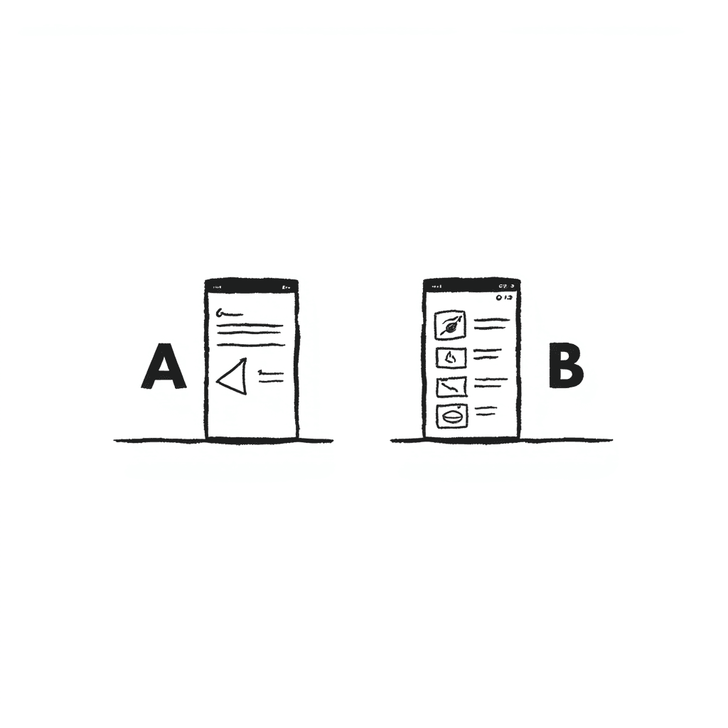 Illustration of AB Test with Two Screens