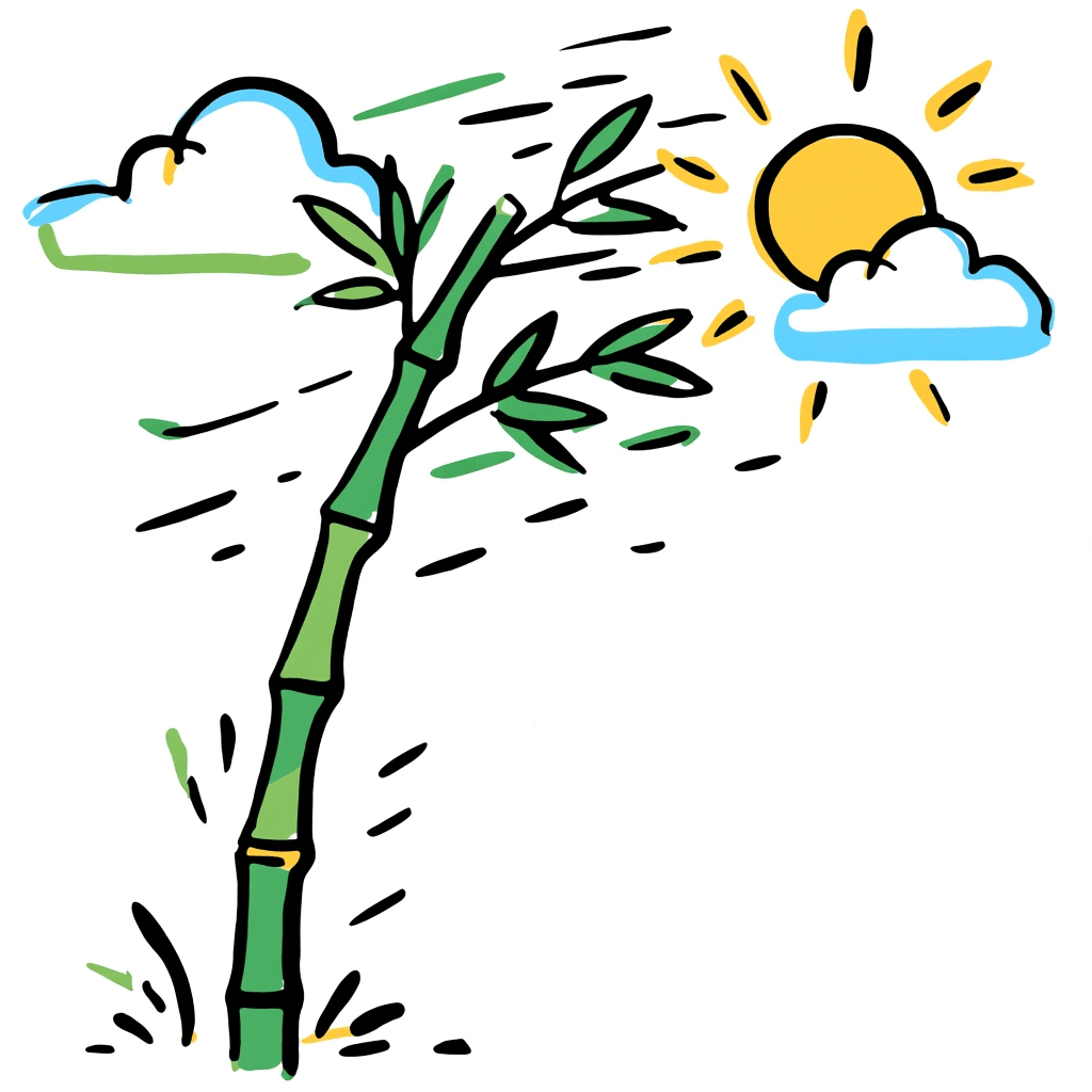 Illustration of Bamboo in Wind Resilience