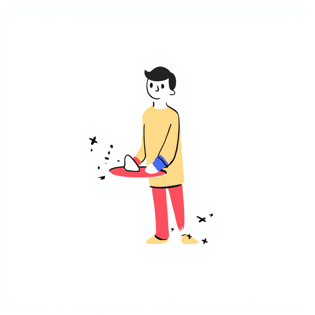 Illustration of Boy with Clay Tray