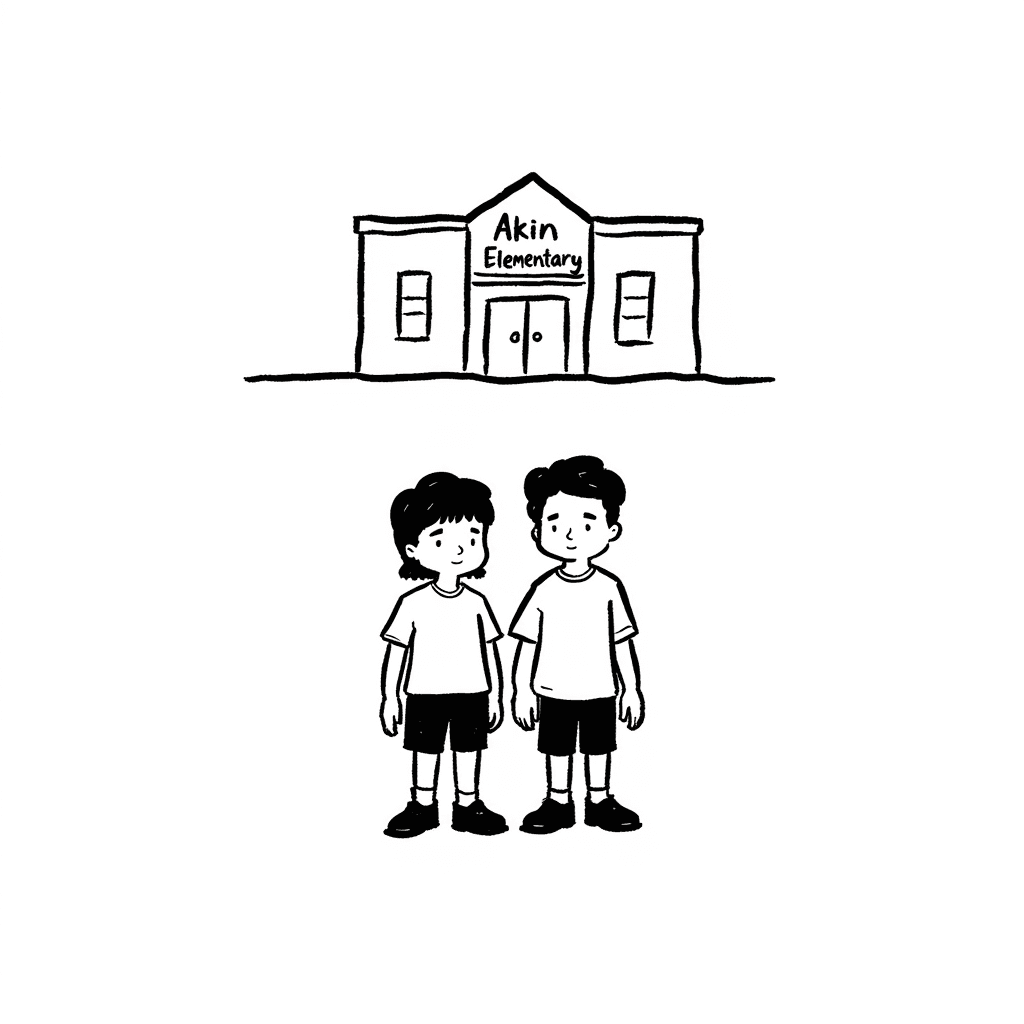 Illustration of Brothers at School