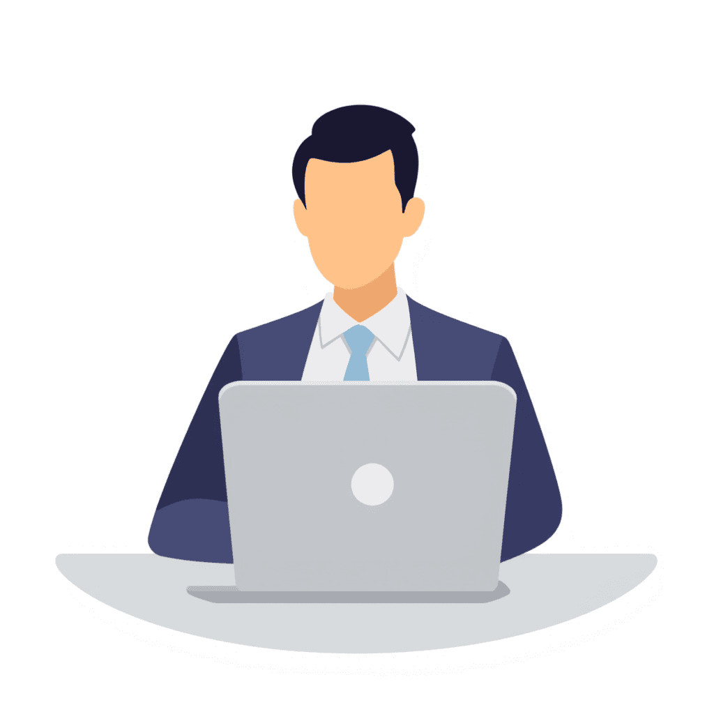 Illustration of Businessman with Laptop