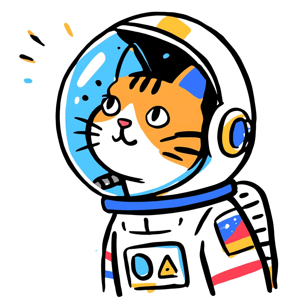 Illustration of Cat in Astronaut Suit