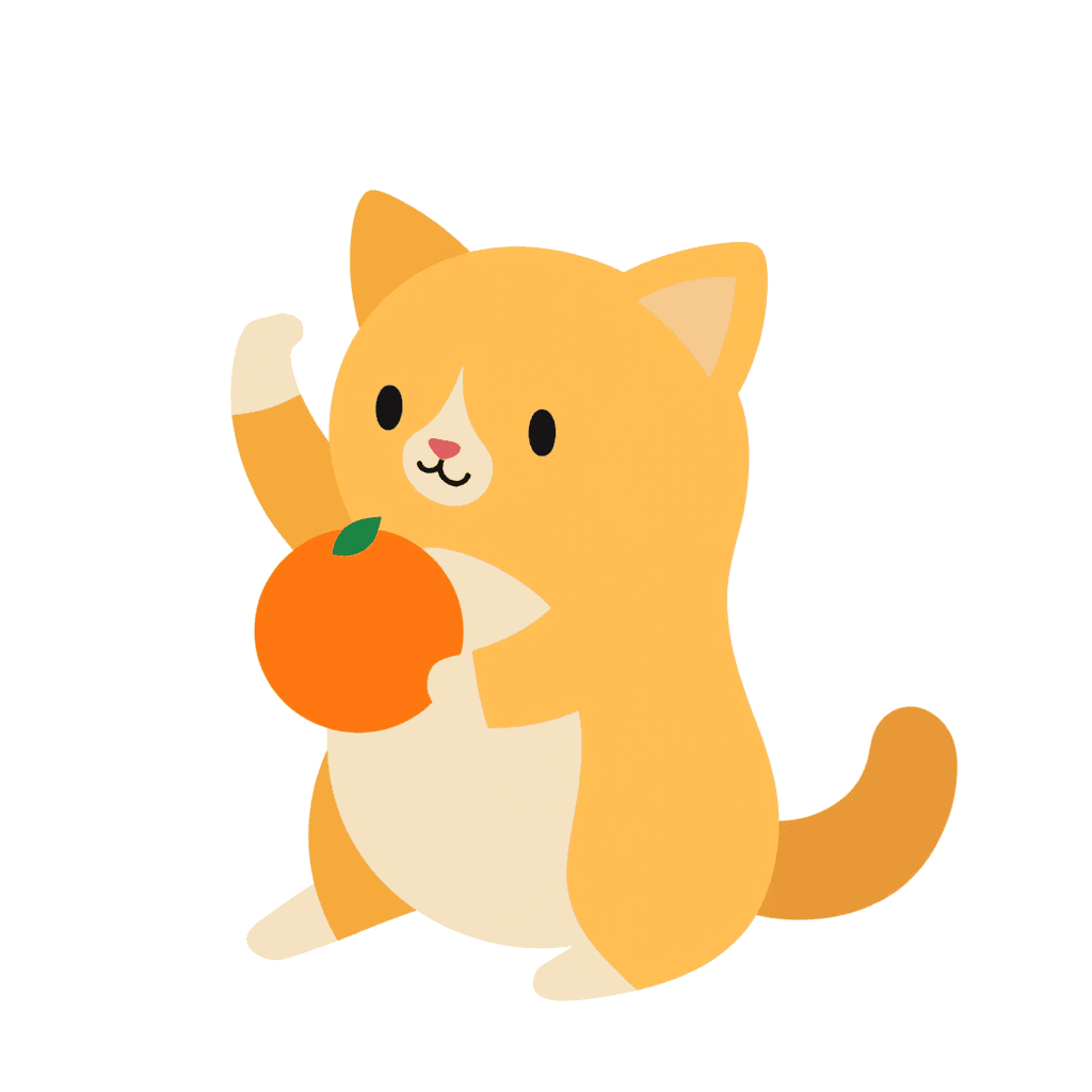 Illustration of Cat with Orange