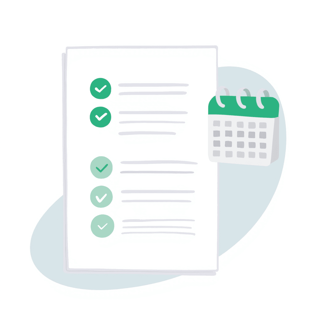 Illustration of Checklist and Calendar