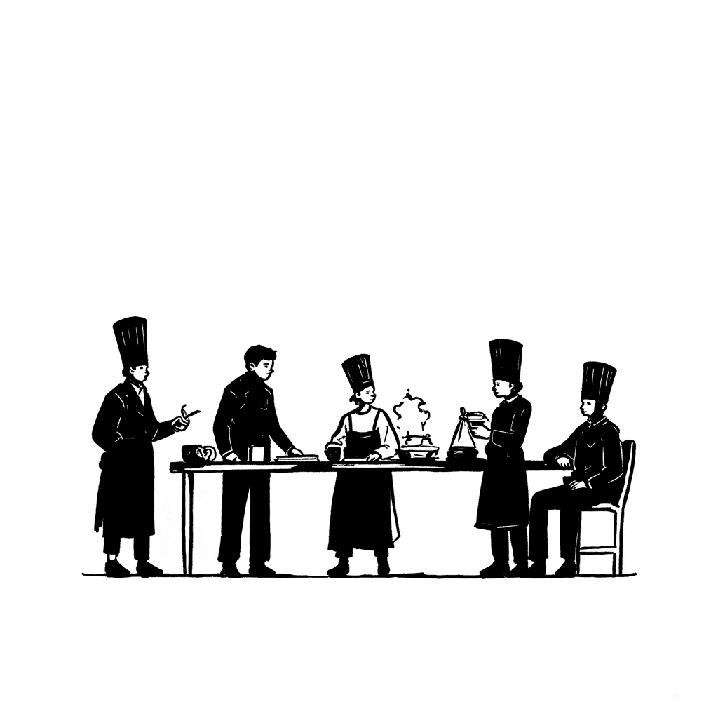 Illustration of Chefs Cooking Together
