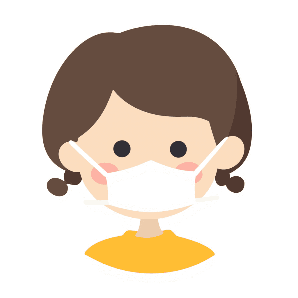 Illustration of Child Wearing a Face Mask