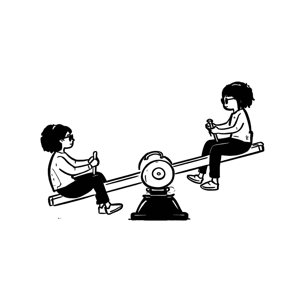 Illustration of Children on a Seesaw