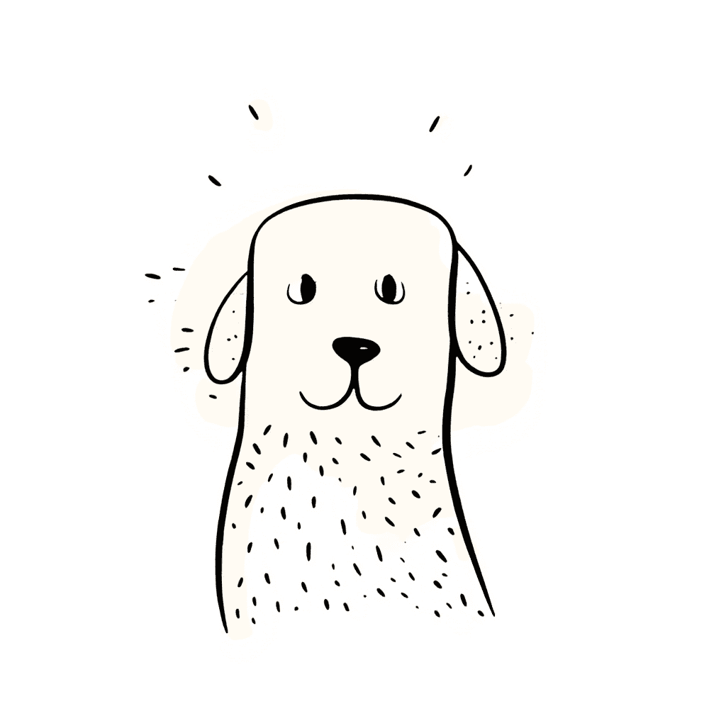 Illustration of Cute Dog Doodle Art