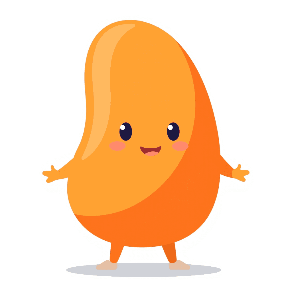 Illustration of Cute Pixar Bean Mascot