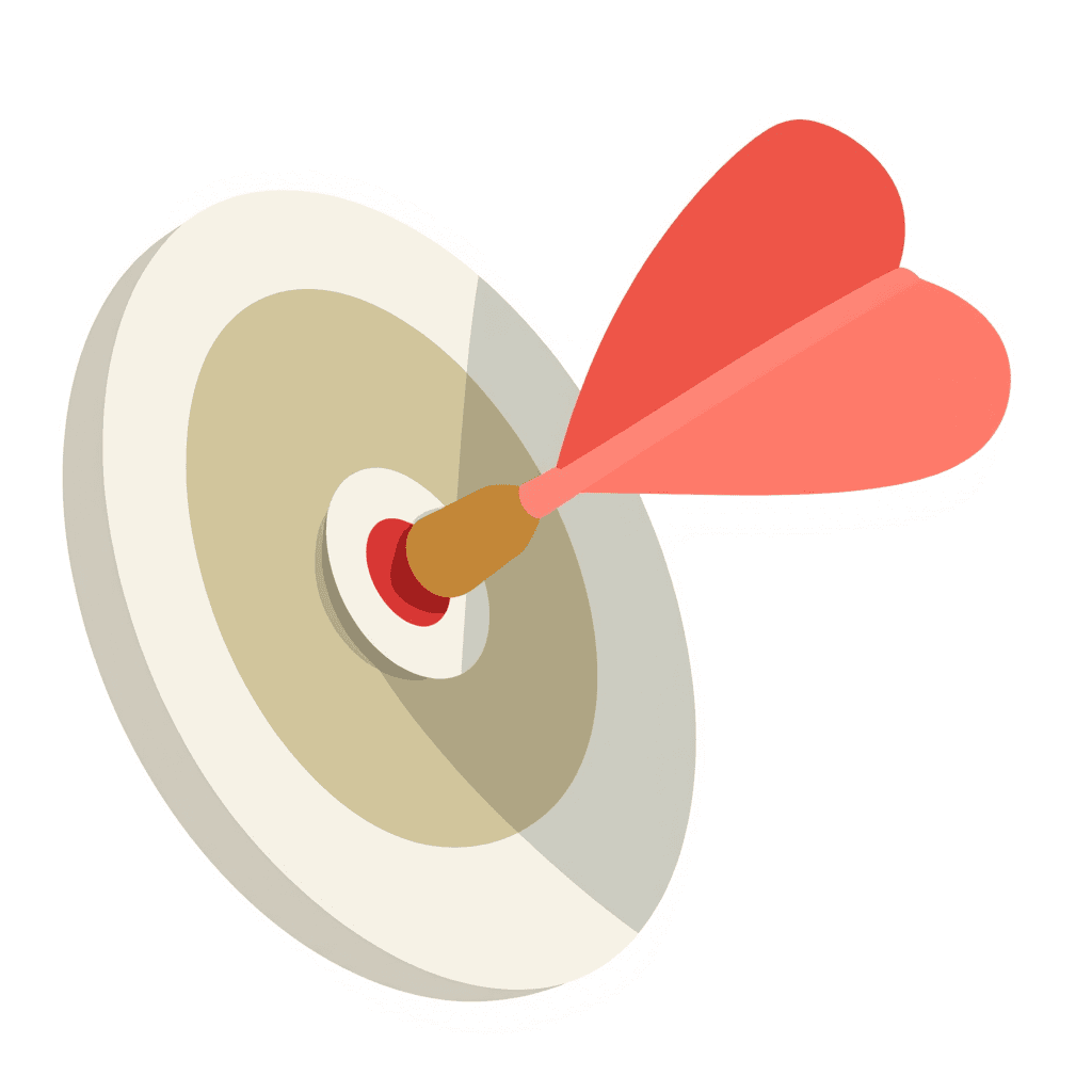 Illustration of Dart Hitting a Target