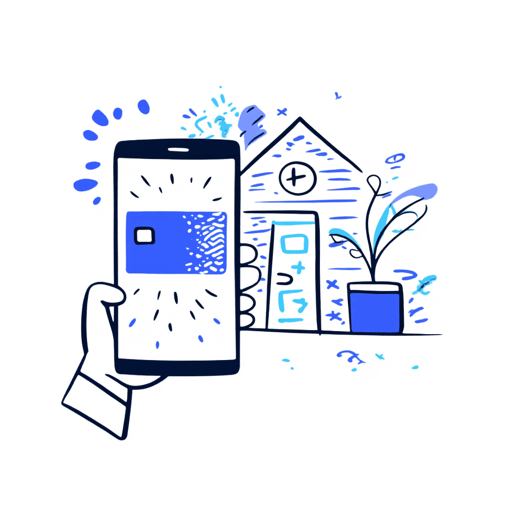 Illustration of Digital Payment in Blue