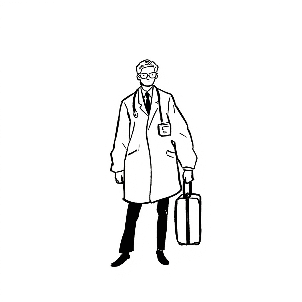 Illustration of Doctor with Briefcase