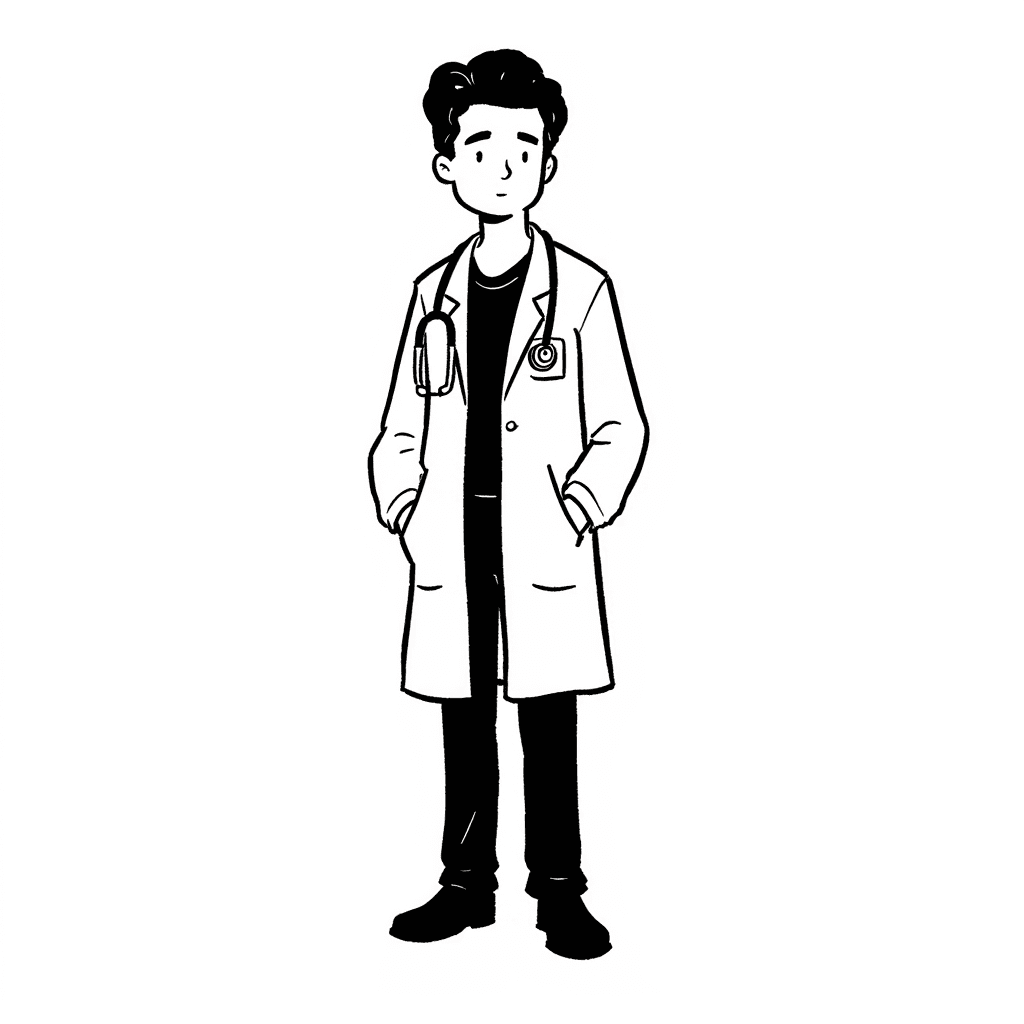 Illustration of Doctor with Stethoscope