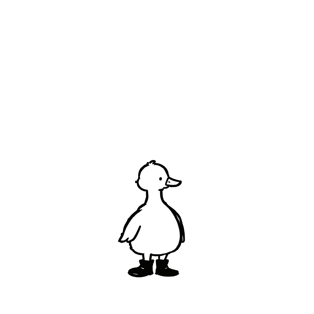 Illustration of Duck Wearing Boots