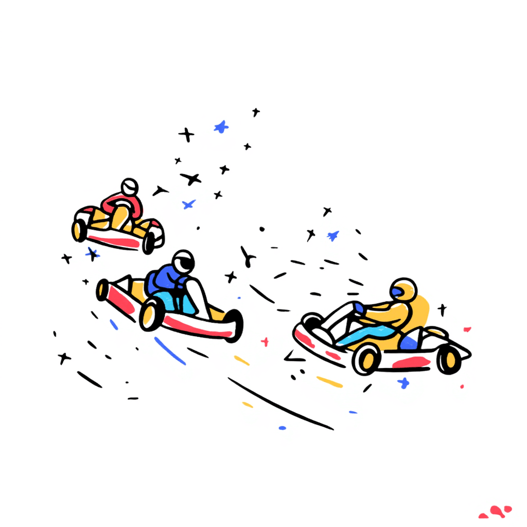 Illustration of Exciting Go-Kart Race