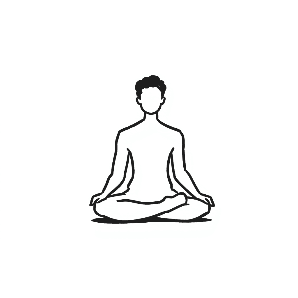 Illustration of Faceless Meditation Pose