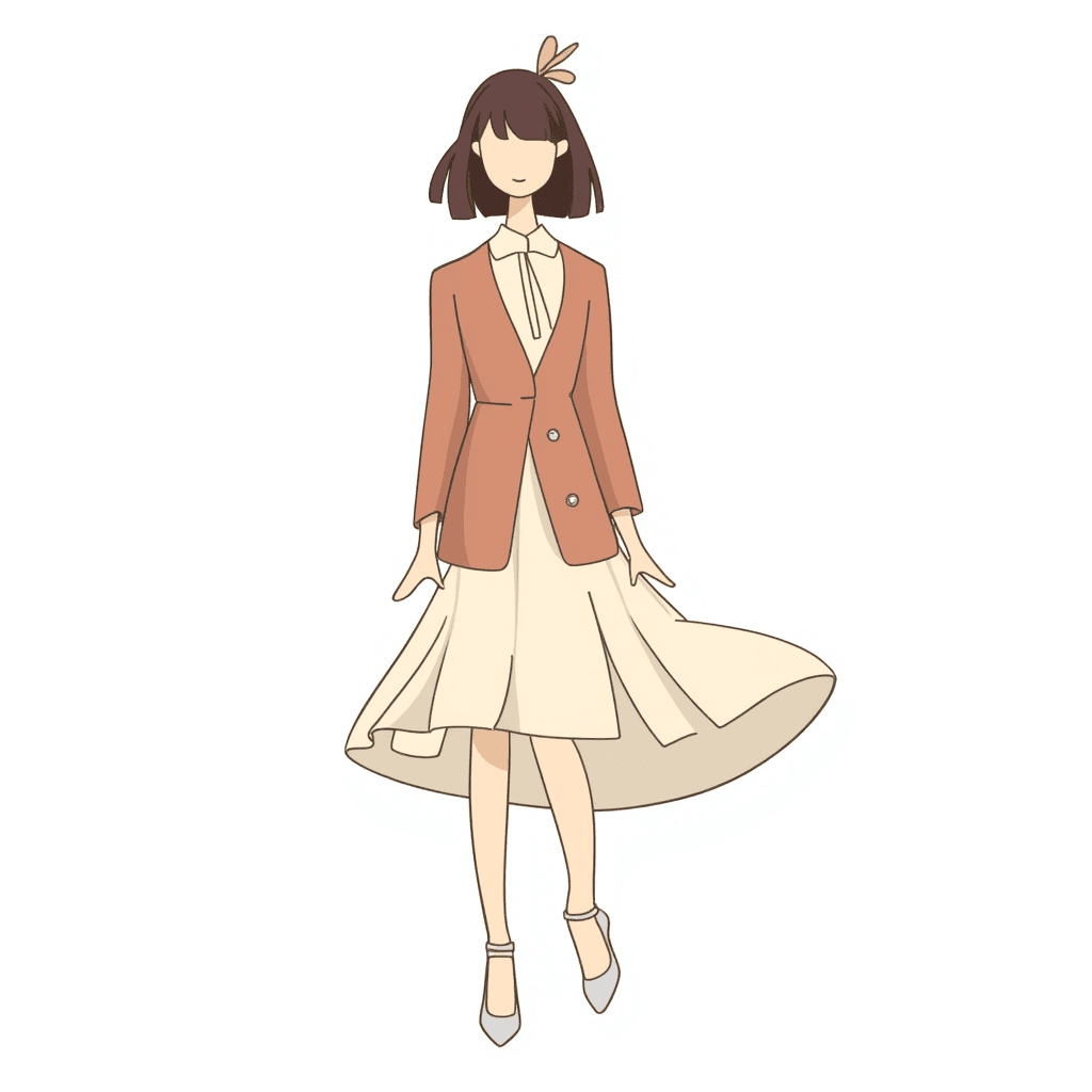 Illustration of Fashion Design with Model