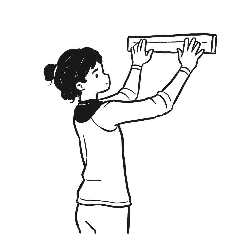Illustration of Girl Using Hangboard
