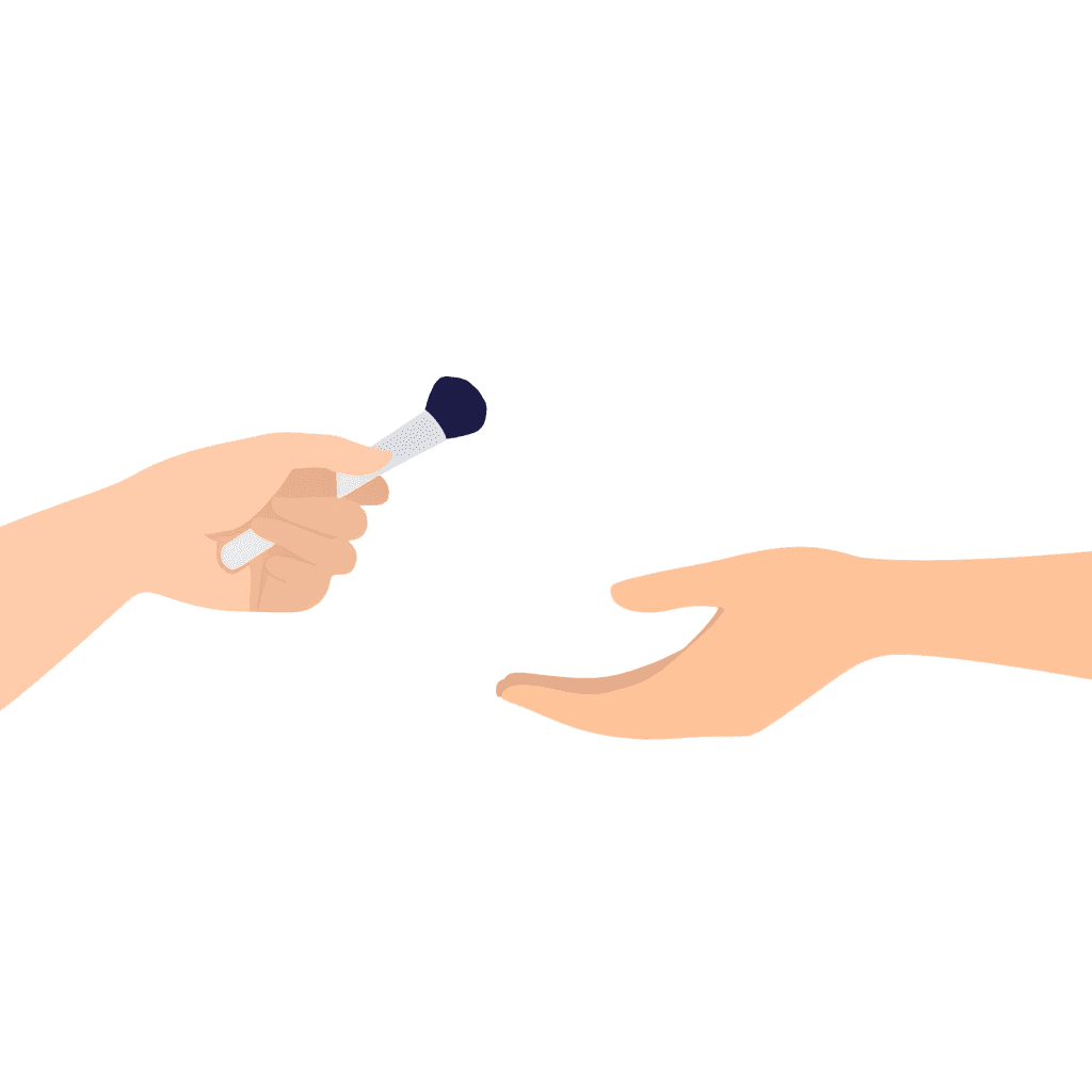 Illustration of Hand Giving Makeup Brush