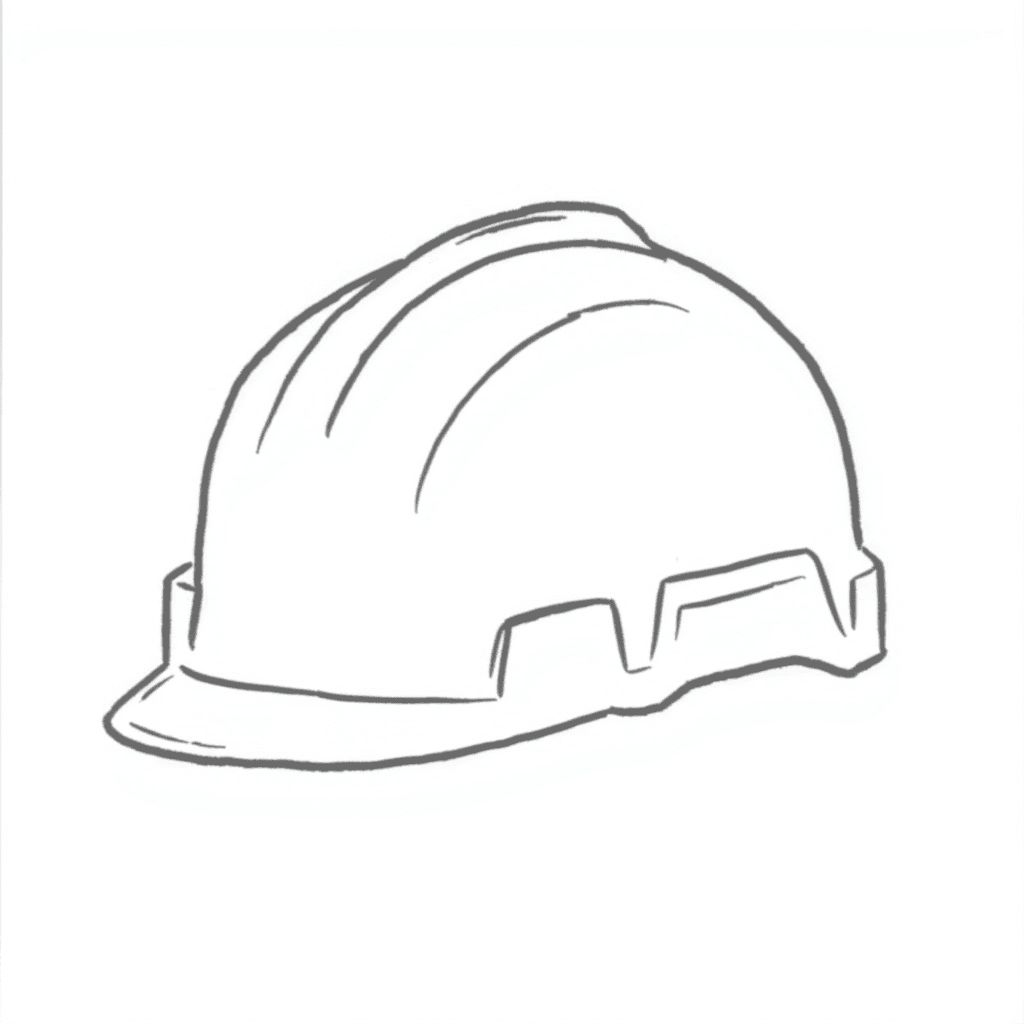 Illustration of Hard Hat for Job Site