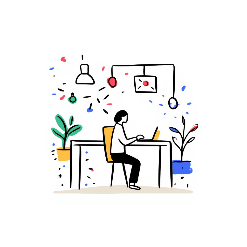 Illustration of Home-Based Work Setup