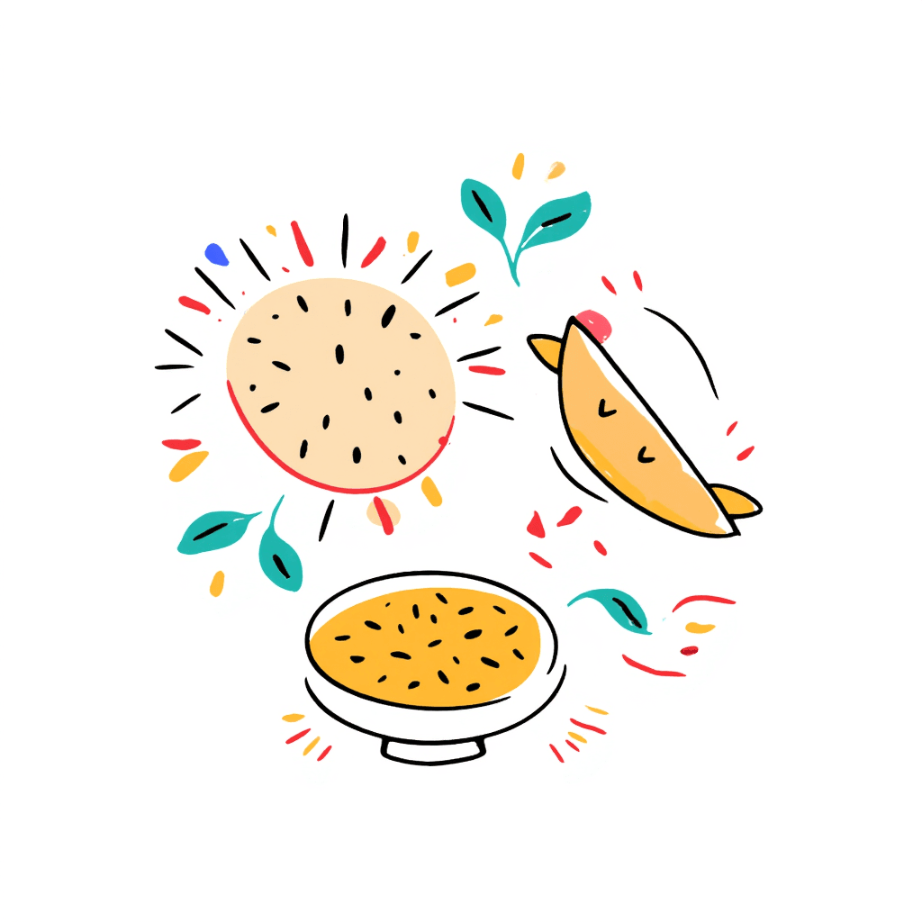 Illustration of Indian Food Elements