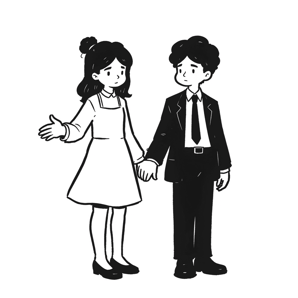 Illustration of Ink Couple in Formal Wear