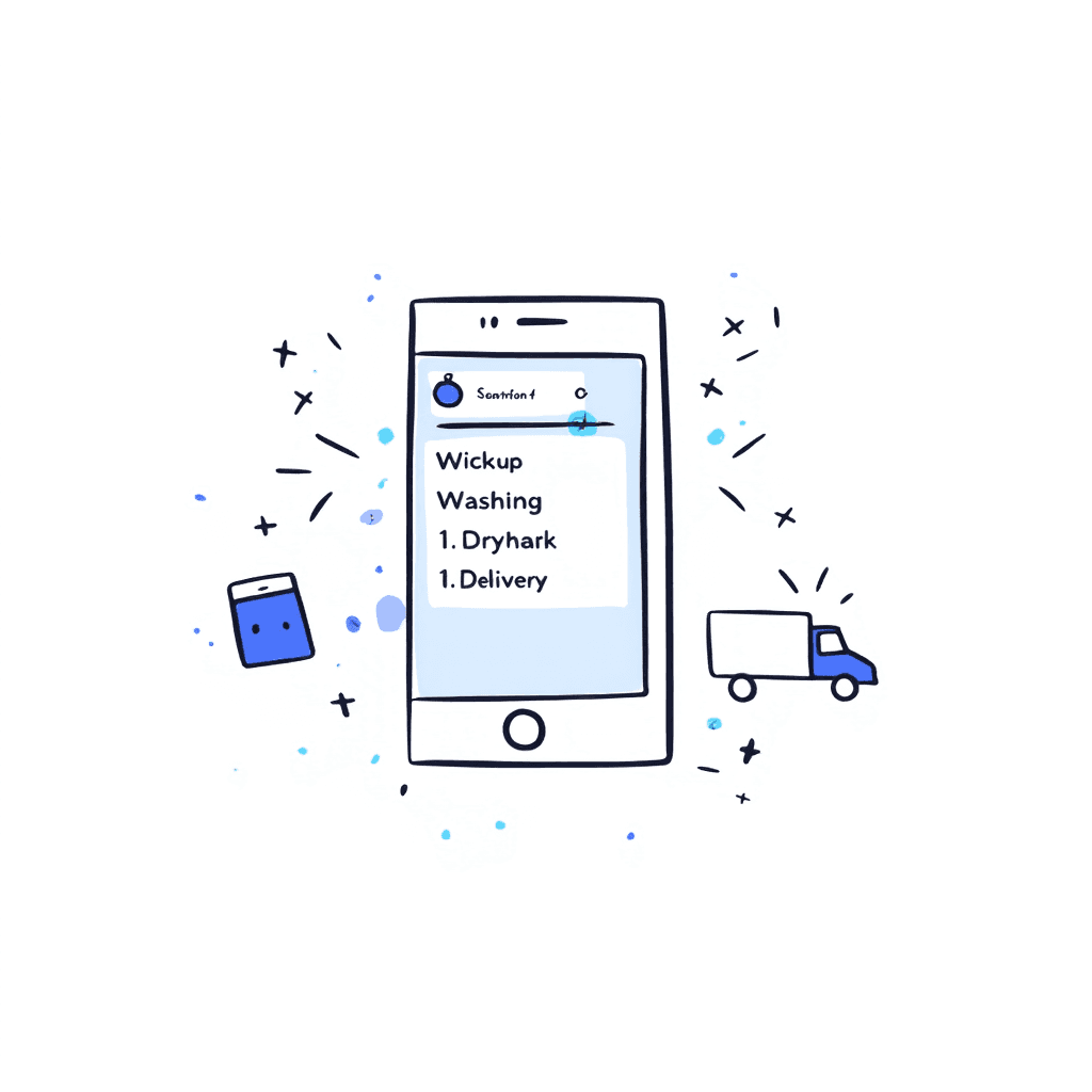 Illustration of Laundry Tracking App