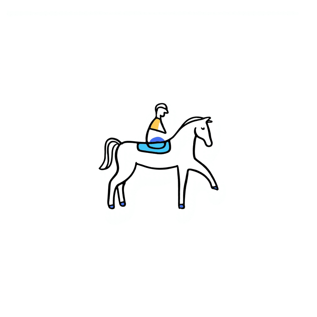 Illustration of Man Horse Riding