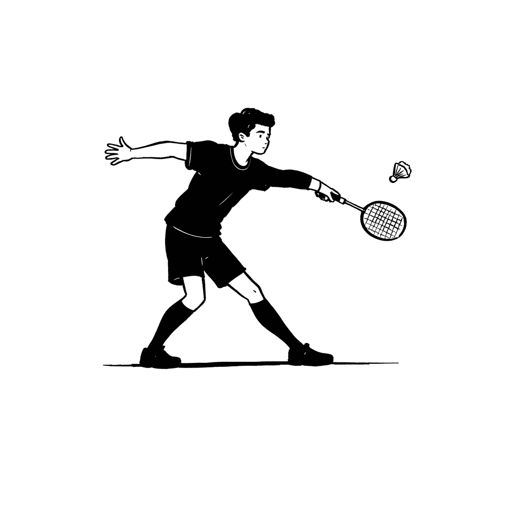 Illustration of Man Playing Badminton