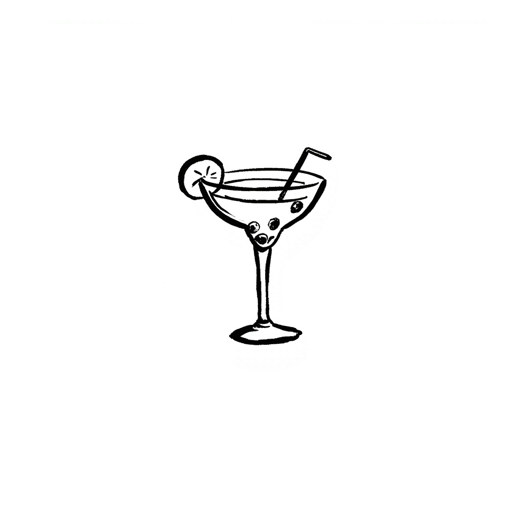 Illustration of Margarita Glass with Lime