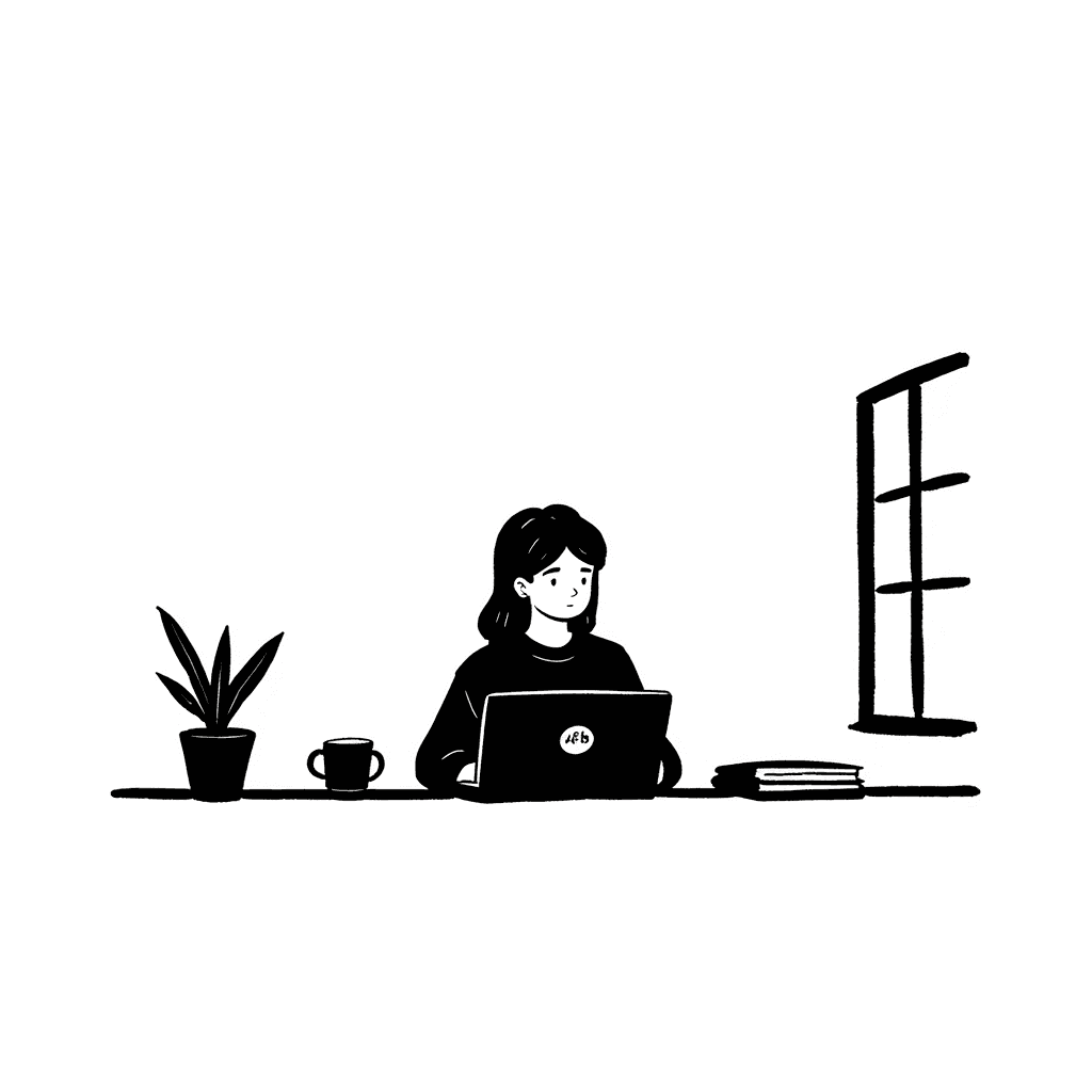 Illustration of Modern Focused Workspace
