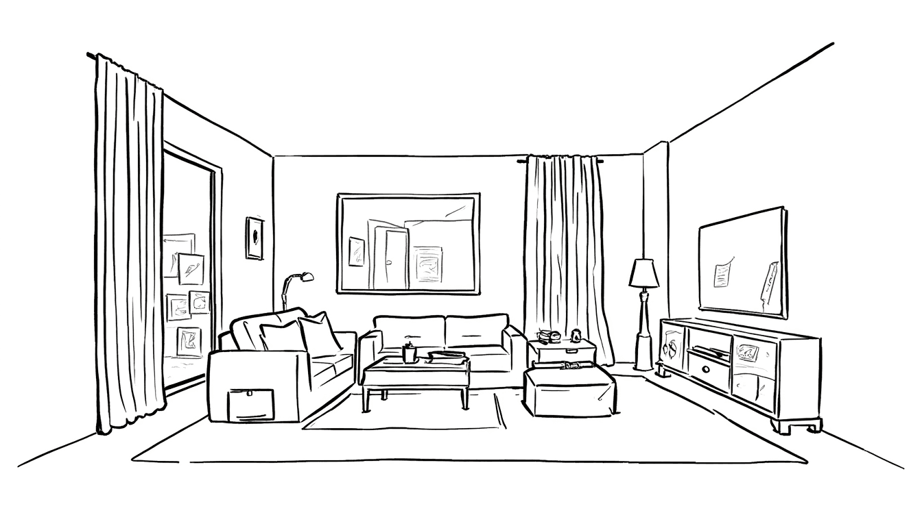 Illustration of Modern Living Room Design