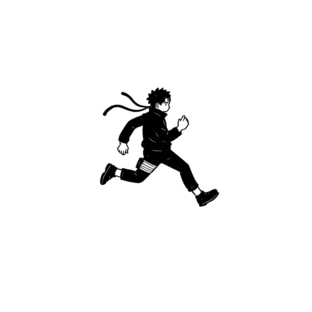 Illustration of Naruto Running in Profile