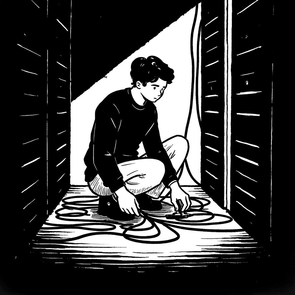 Illustration of Network Engineer at Work