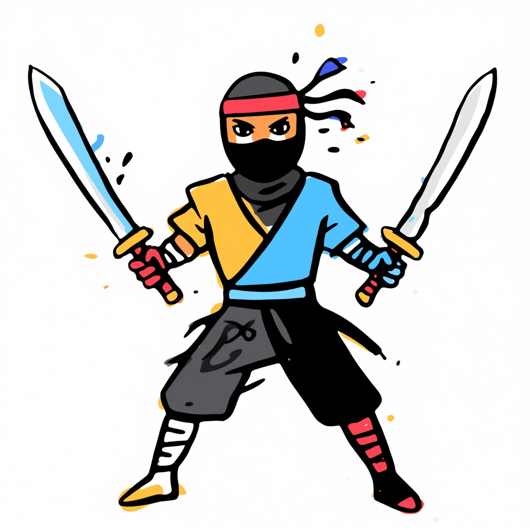 Illustration of Ninja with Two Swords