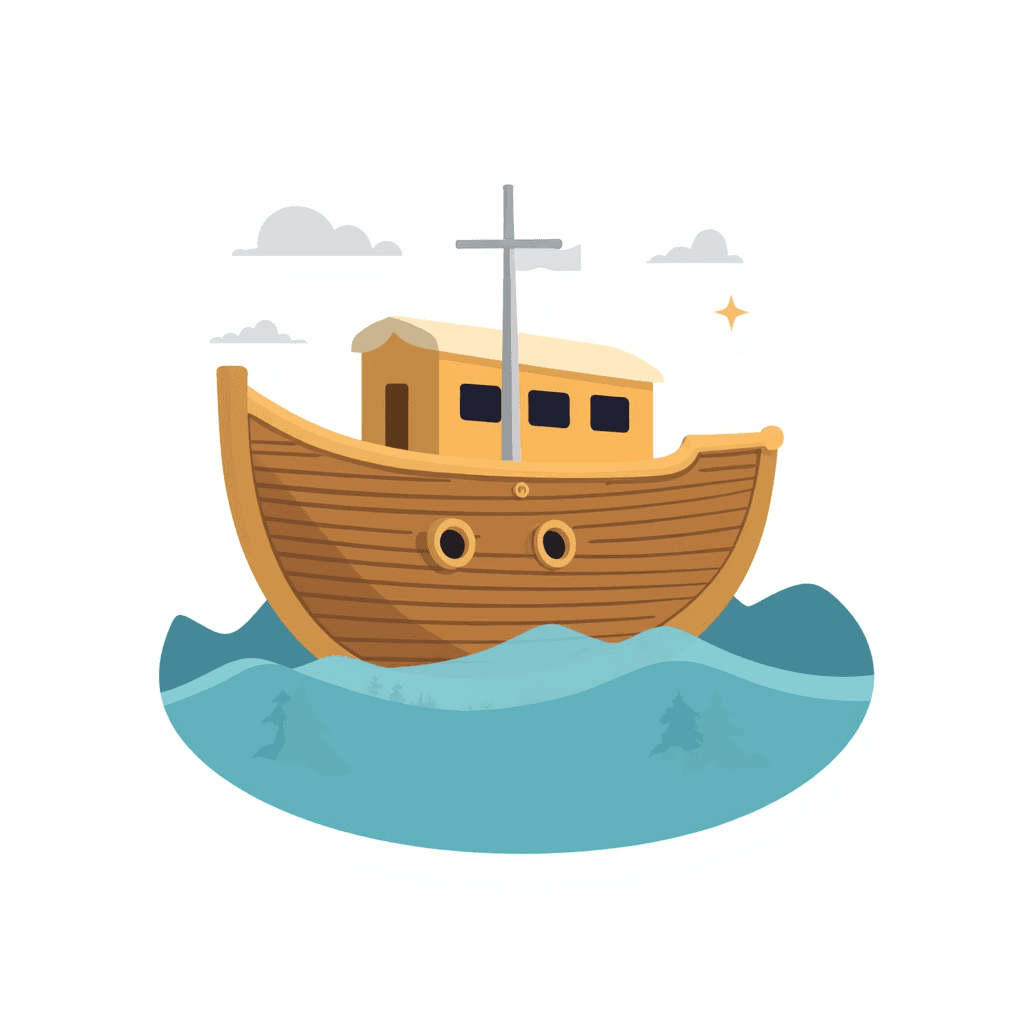 Illustration of Noah's Ark on Waves