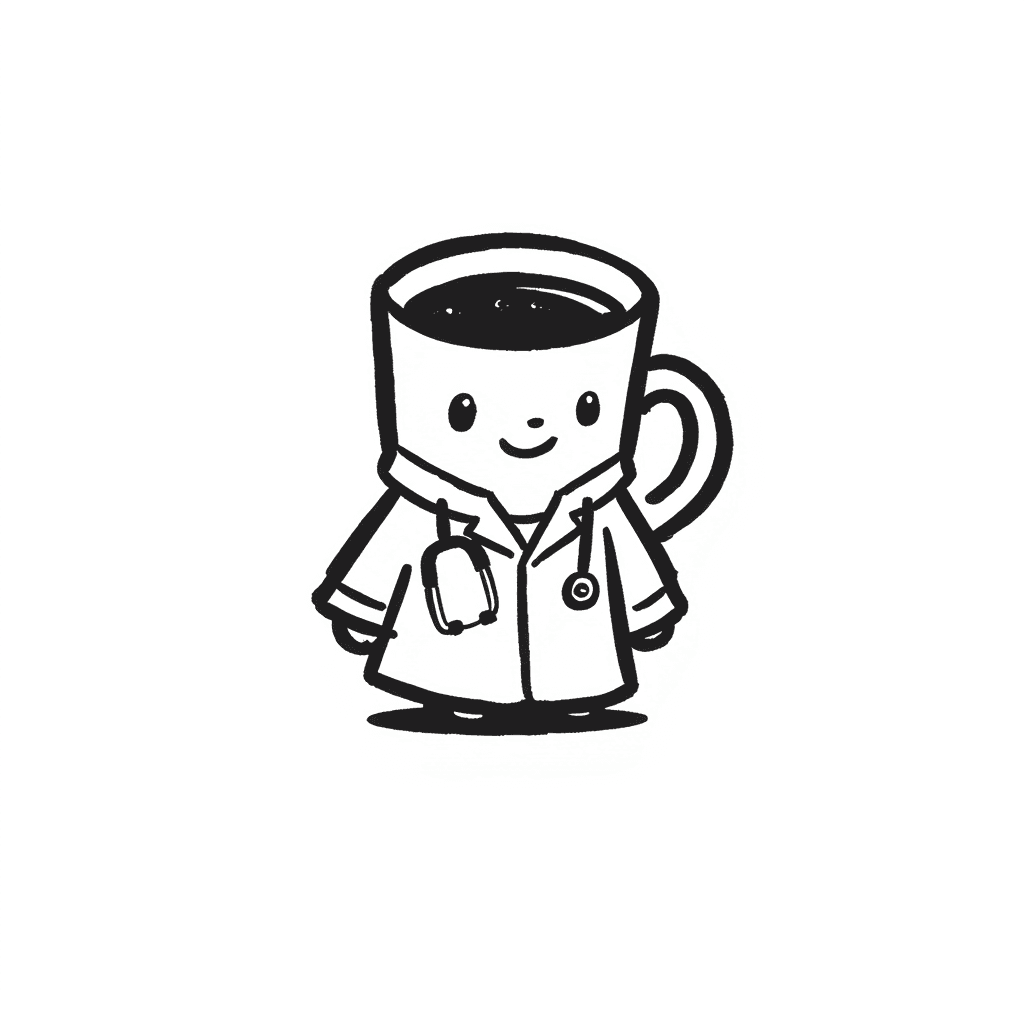 Illustration of Nurse Coffee Cup Mascot