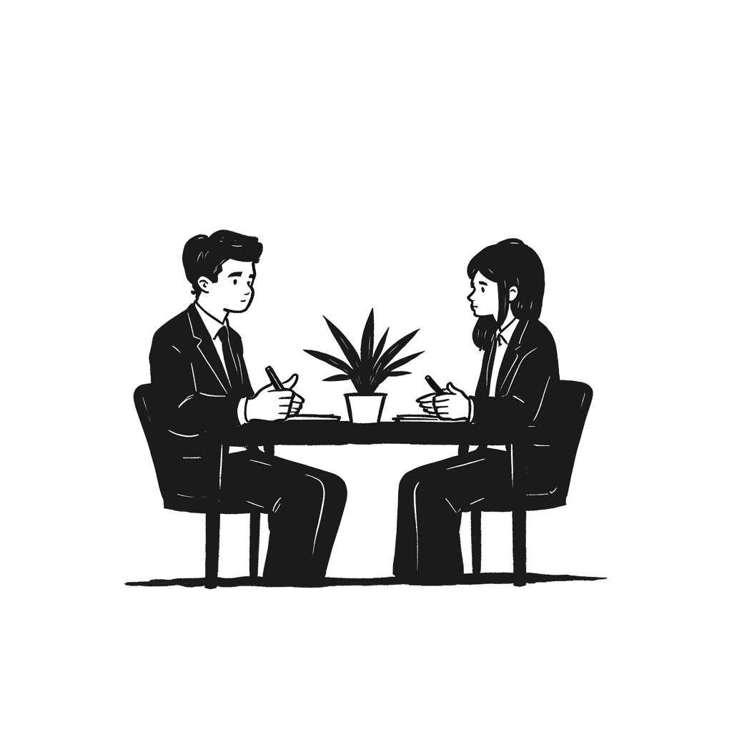 Illustration of Office Interview Setting