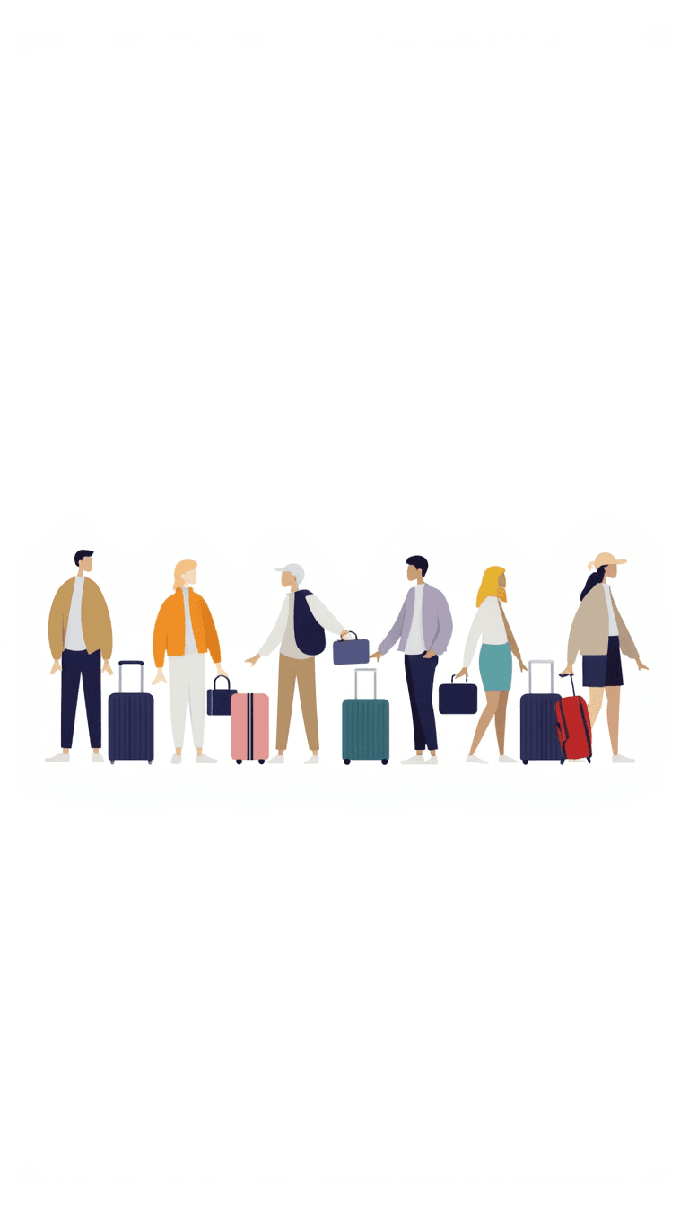 Illustration of People with Luggage
