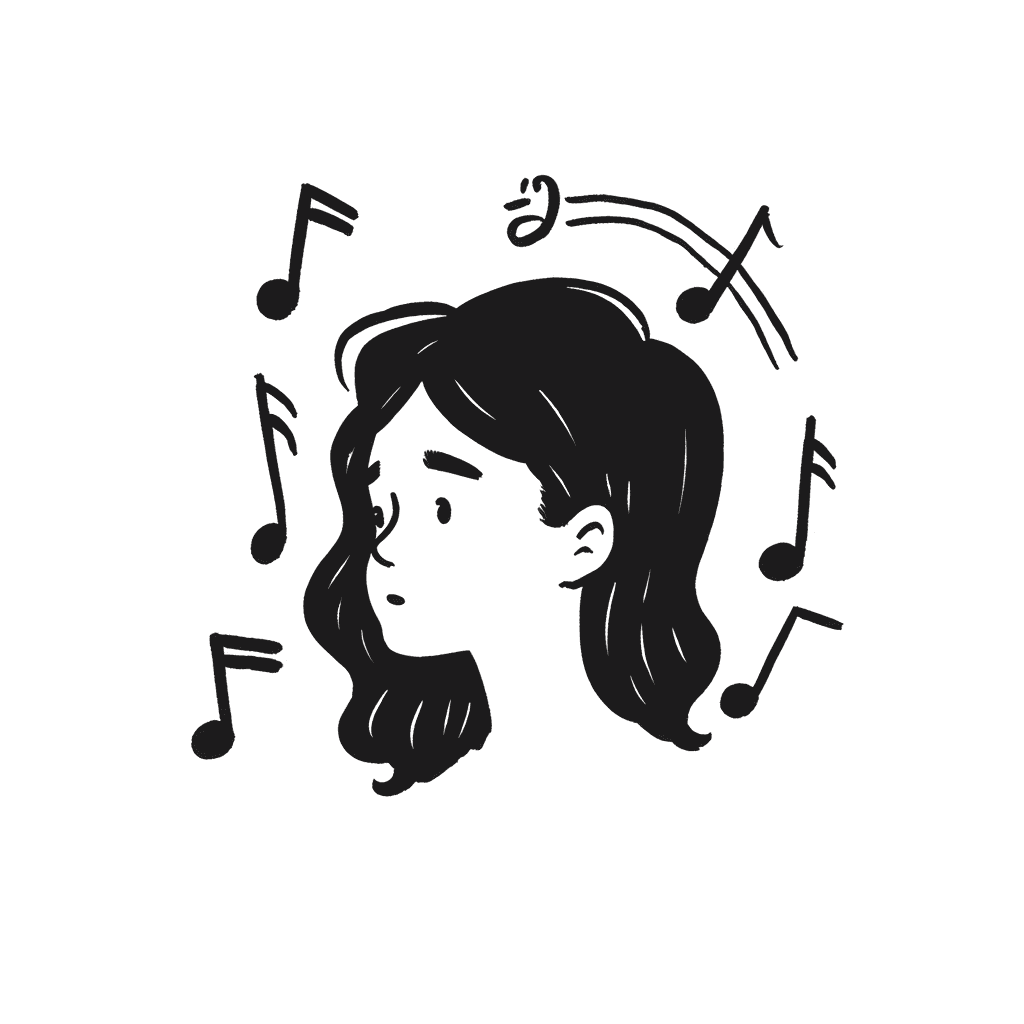 Illustration of Person Immersed in Music
