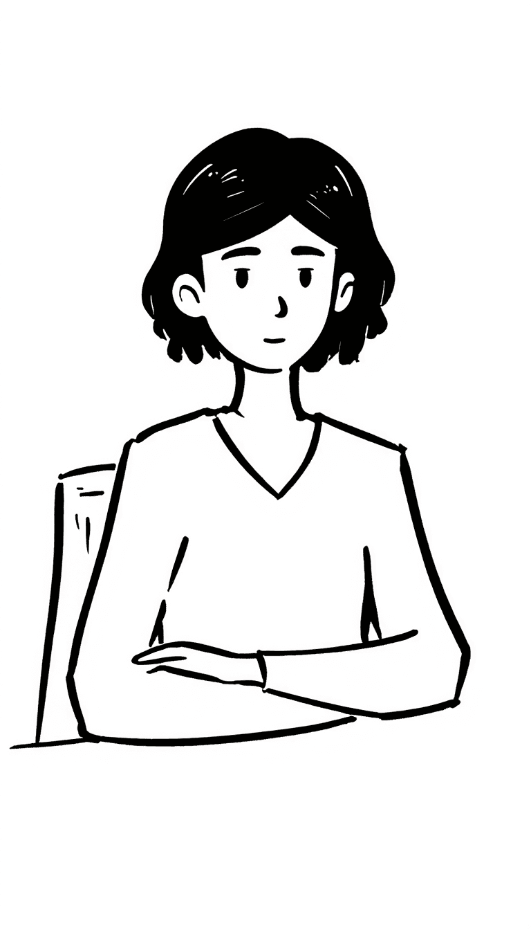 Illustration of Person Sitting at Table