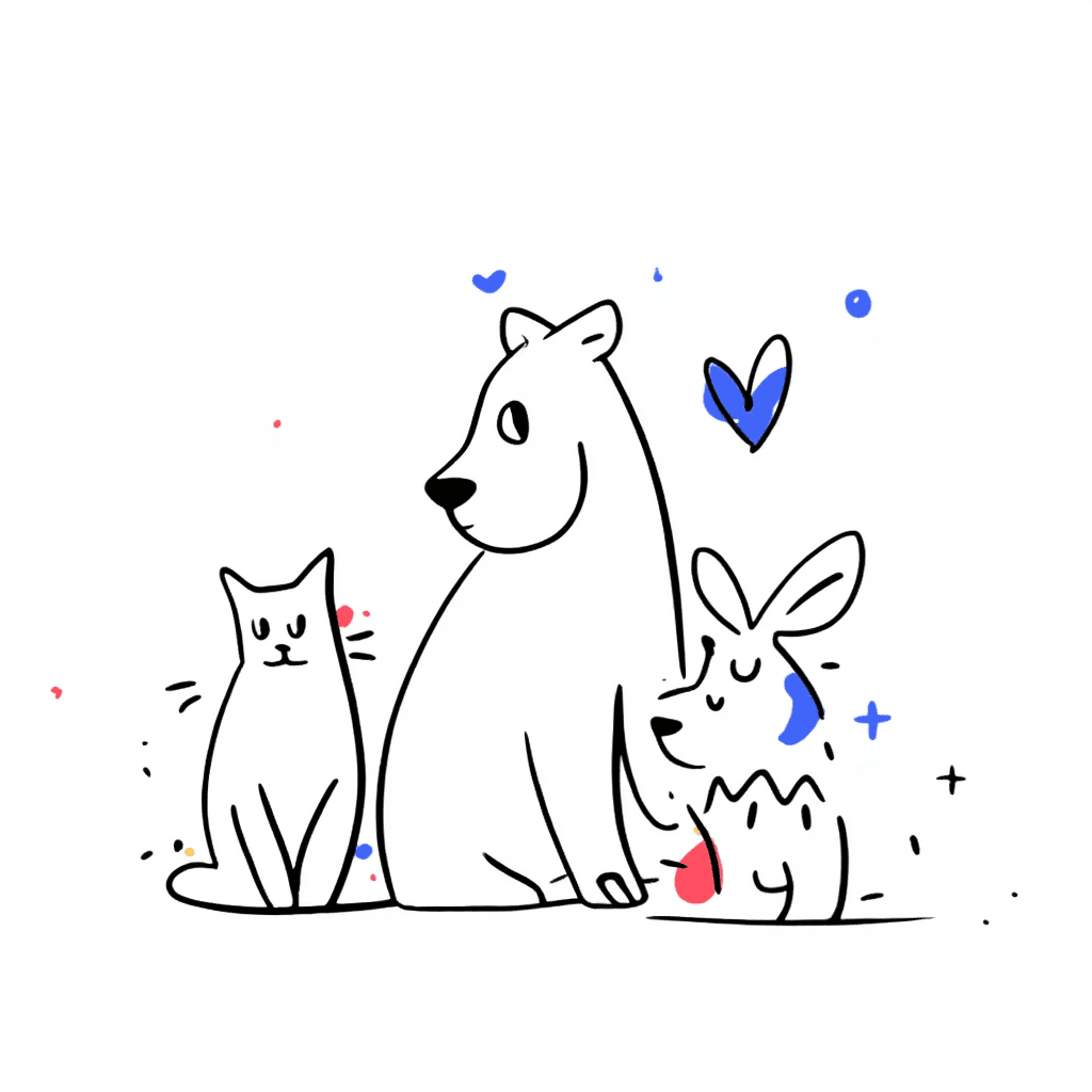 Illustration of Pets Visiting the Vet