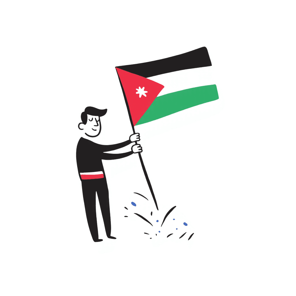 Illustration of Planting the Jordan Flag