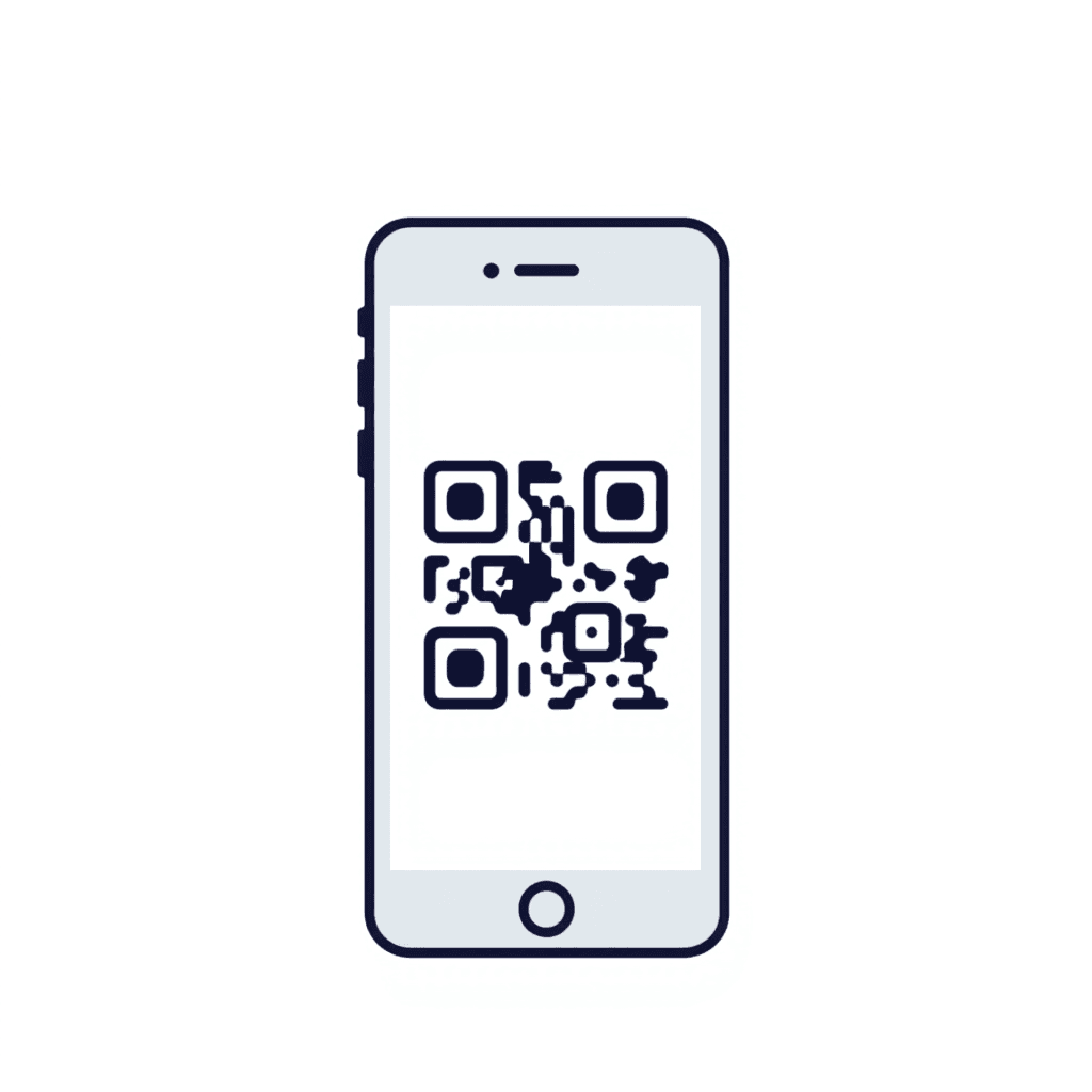 Illustration of QR Code on iPhone Screen