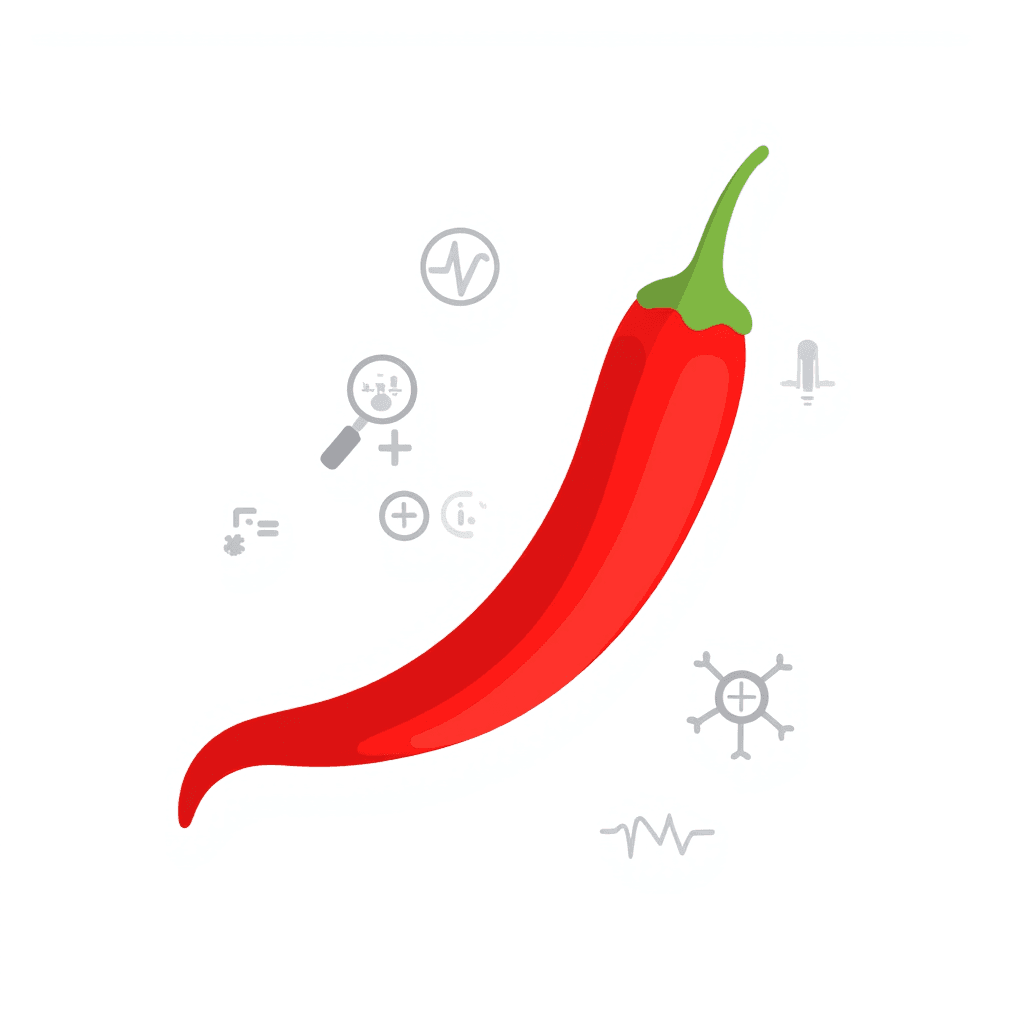 Illustration of Red Chili with Icons