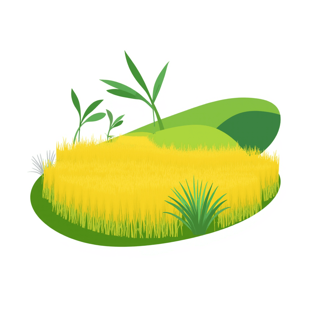 Illustration of Rice Farm Landscape Art