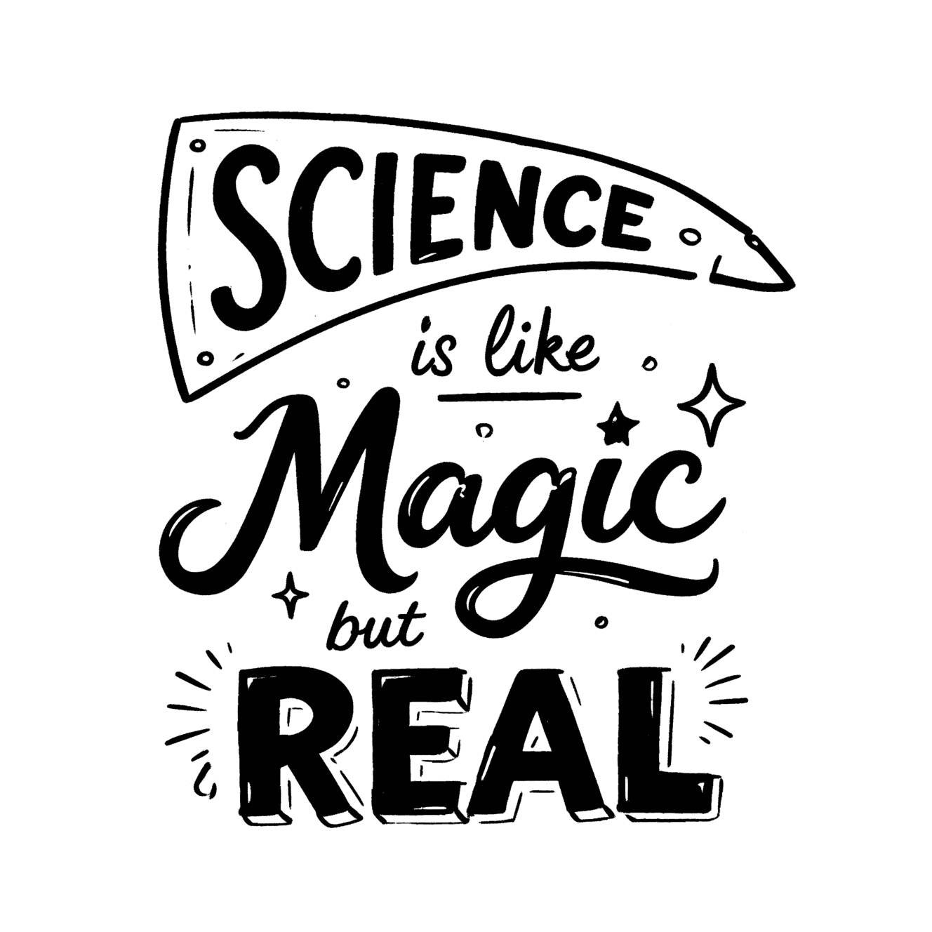 Illustration of Science Quote Design