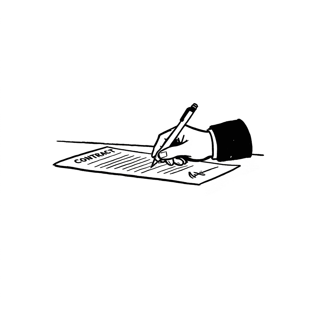 Illustration of Signing a Contract