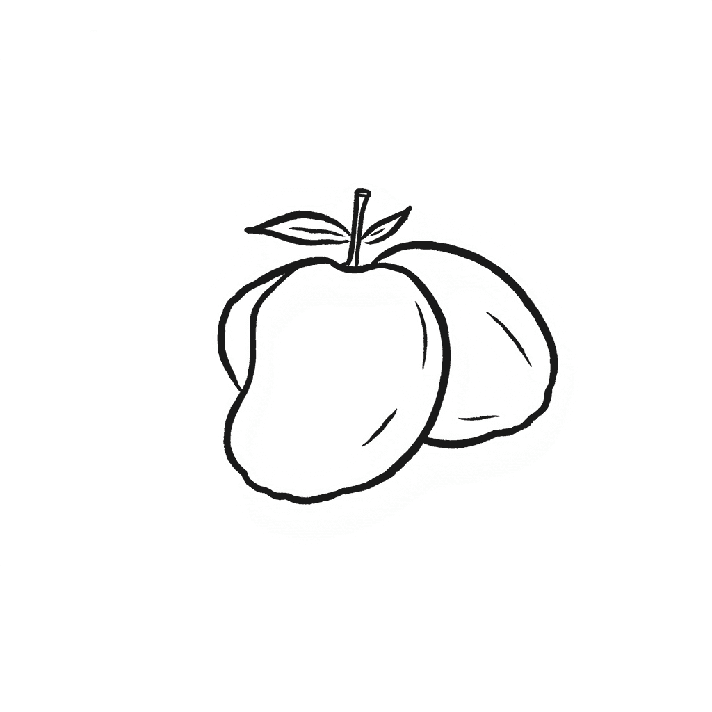 Illustration of Simple Mango Drawing